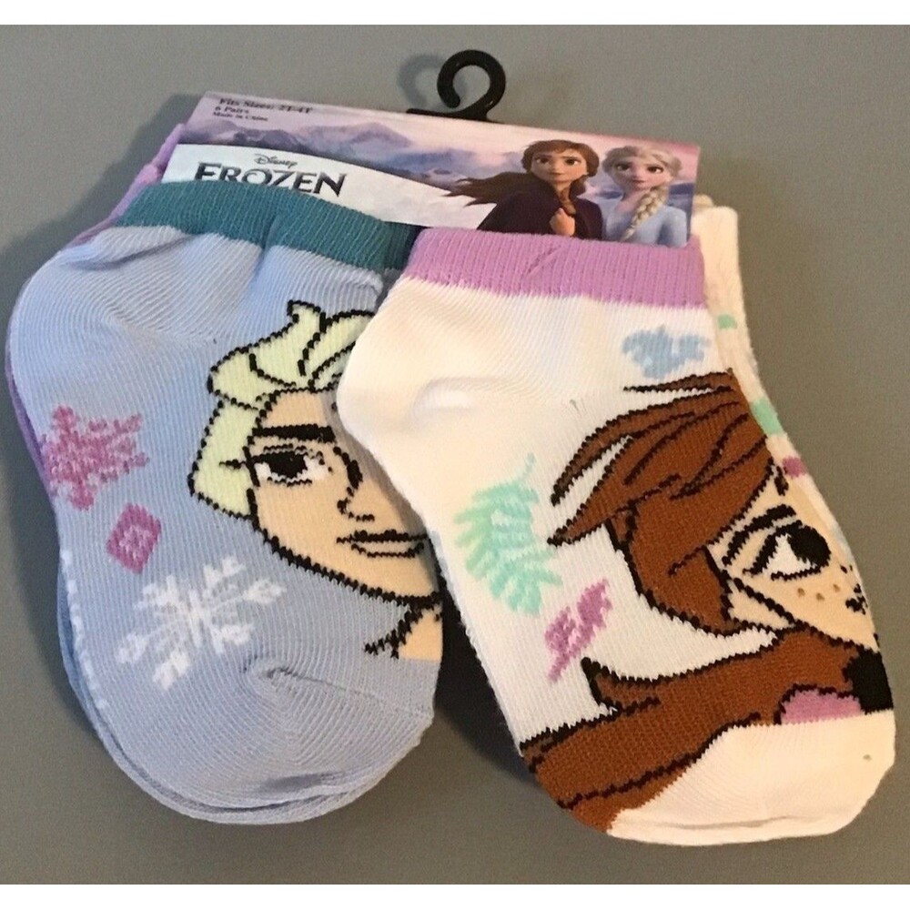 Disney FROZEN Girls No Show Socks Size 2T-4T - Pack of 6-Pairs BRAND NEW